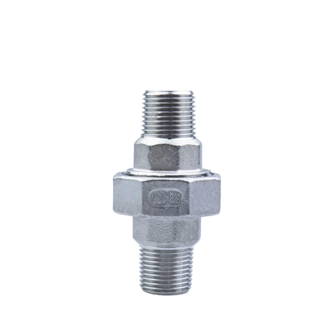 1/4" 3/8" 1/2" 3/4" 1" 1-1/4" 1-1/2" 2" BSP Male*Male Thread 304 Stainless Steel Union Pipe Fitting Connector Coupler Cheerfully (Size : 2 inch)