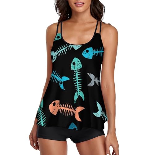 Tankini femme arête de poisson idéal pour vos après-midi piscine et balades sur le sable