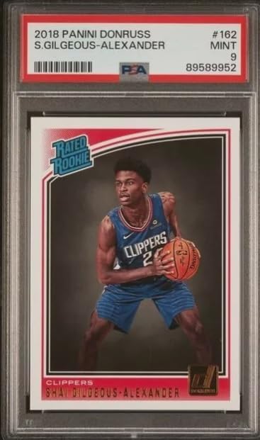 2018 Panini Donruss Shai Gilgeous-Alexander Rookie RC Basketball Card Graded PSA 9 Mint card #162
