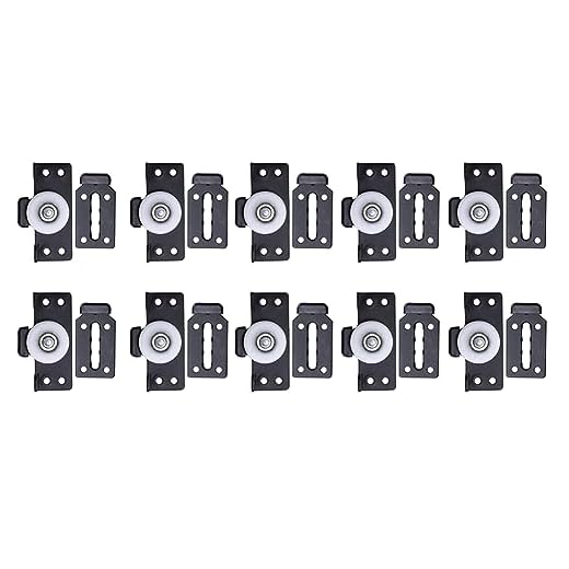 TORR Accesorios de FerreteríA 10 Juegos de Poleas de Armario para Puertas Correderas Puerta de Madera Puerta Corredera Ruedas para Puertas Correderas Silenciosas Negro