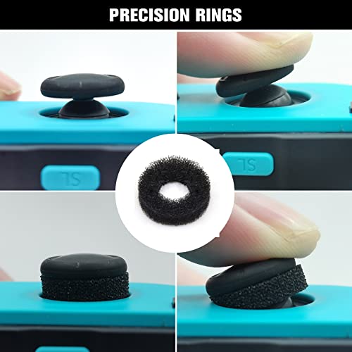 Zhi-Nylldjs Fps Thumb Grips Set For Nintendo Switch/Oled/Lite,For Nintendo Switch Joystick Caps,Silicone Analog Stick Caps For Switch Joycon,Assist Motion Rings,Thumb Grip Caps(8Pcs,Black&Black) #TOP5