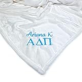 Go Greek Chic Customized Alpha Delta Pi Embroidered Throw Blanket