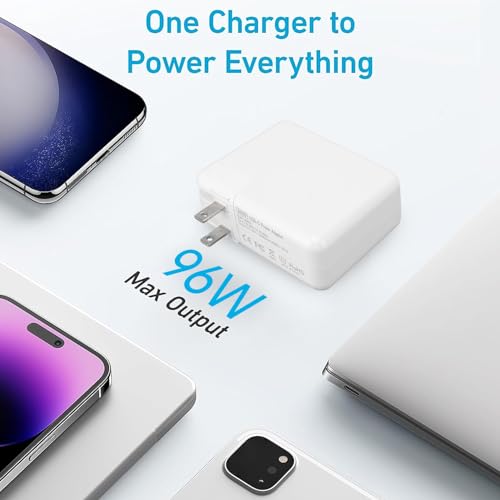 Carregador de Laptop USB C de 96 W de Carregamento Rápido para MacBook Pro, Com Cabo de 2 M, Compatí