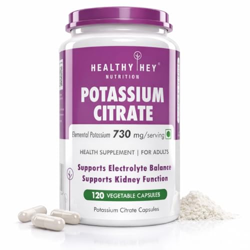 Image of HealthyHey Nutrition Potassium Citrate -120 Vegetable Capsules