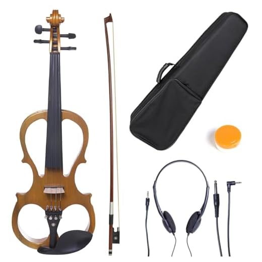 Cecilio Left-Handed Electric Violin - 4/4 Full Size Solid Maple Electric Silent Violin with Ebony Fittings, Ideal Gifts for Musicians & Music Enthusiasts, Yellow