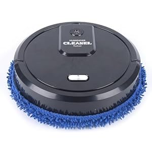 Kazafa Wischroboter Runde 25cm Automatischer Wischroboter mit Nass- & Trockenfunktion & Sprühsystem, Leistungsstarker Reinigungsroboter für Holzböden & Fliesen (Schwarz)