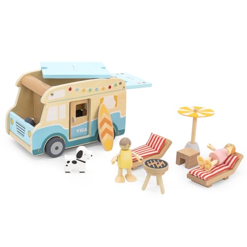 Camper Van Viga Toys 44688 el regalo ideal de madera para cumpleaños
