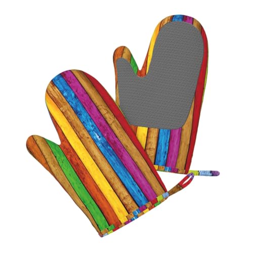 Gants de cuisine haute température lot de 4 accessoires de cuisson impression bois