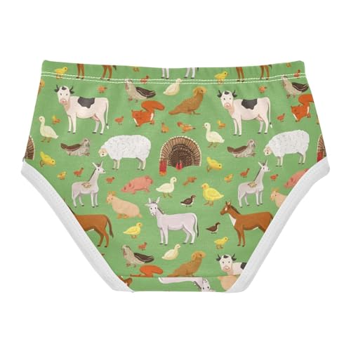 Cotton Toddler Underwear Custom Farm Animals Cows Green Cute Panties Girl Animals Briefs Underpants 2t2