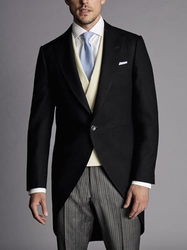 3 Pieces Men Morning Suit Wedding Tuxedo Slim Groomwear Blazer Vest Pants Sets Tailored Bridegroom Party Dinner Suit4