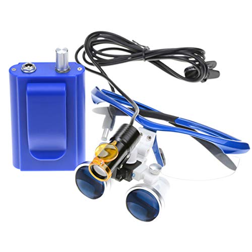 Image of NSKI 3.5X Loupes Magnifying Glasses + 5W Lamp Belt Clip Type with Filter Aluminum Box (Blue)
