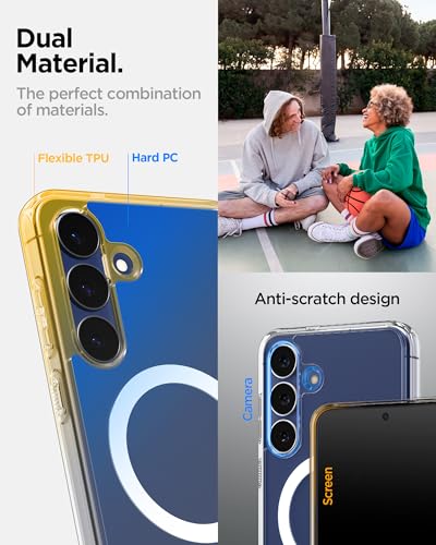 Image of Spigen Ultra Hybrid MagFit | Samsung Galaxy S25 FE Case [Transparent] [Magsafe] Galaxy S25 FE Back Cover | TPU+PC - Clear White