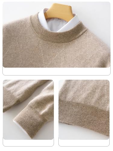 Men's Round Neck Wool Knitted Sweater Solid Diamond Color Blocking Pullover Business Casual Sweater2