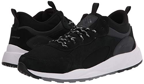 Columbia Men's Pivot Mid Waterproof Hiking Shoe, Black/White, 12