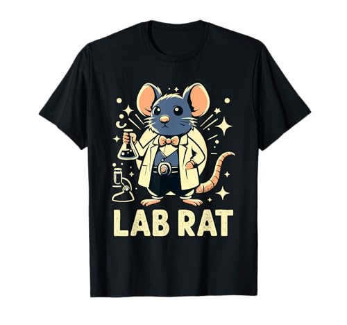 Adorable Lab Rat Scientist Cartoon T-Shirt