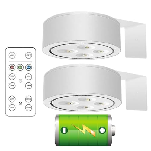 OUDIOHAI Luce Magnetica per Quadri, 2pcs Faretti LED per Quadri, Luci per Quadro da Parete con Telecomando, Applique Senza Fili, Lampada Adesiva Muro a Batteria Illuminazione Magnetica (Bianco)