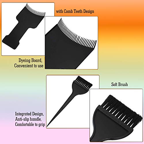 10Pcs Balayage Highlighting Board and Brush Kit, Hair Coloring Set, 3Pcs Flat Top Comb Board Paddle 2Pcs Hair Color Brushes, Ear Cover, Foldable Mixing Bowl and Salon Cape for DIY Hair Salon Dye