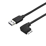 StarTech.com 0.5m 20in Slim Micro USB 3.0 Cable M/M - Right-Angle Micro-USB - USB 3.0 A to Micro B - Angled Micro USB 3.1 Gen 1 5Gbps (USB3AU50CMRS) , Black