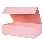 Aimyoo Pink Collapsible Gift Box with Magnetic Closure Lids 10.5x7x3 in, Bridesmaid Groomsman Proposal Boxes, Rectangle Storage Box 1 Pack
