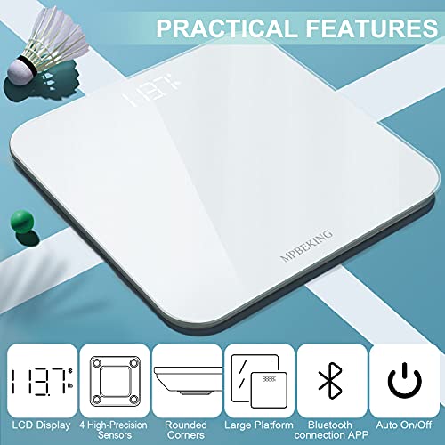 Mpbeking H0-E67J-IJK4 Scale For Body Weight, High Accuracy Bathroom Digital Scales, Bluetooth Weighing Scale thumb #1