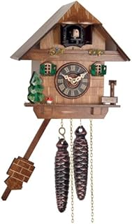 River City Clocks One Day Cuckoo Clock Cottage with Tree, Mushroom and Water Pump