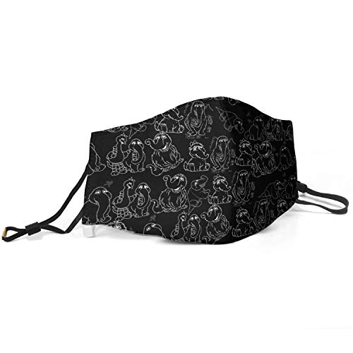 Anti Pollution Face Covers Mr Snuffleupagus Television Mammoth Furry Toys Black Face Mask with Adjustable Ear Loops