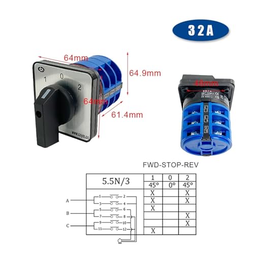 Interrupteur d'inversion LW26 inverseur de source triphasé 690V 32A - 3