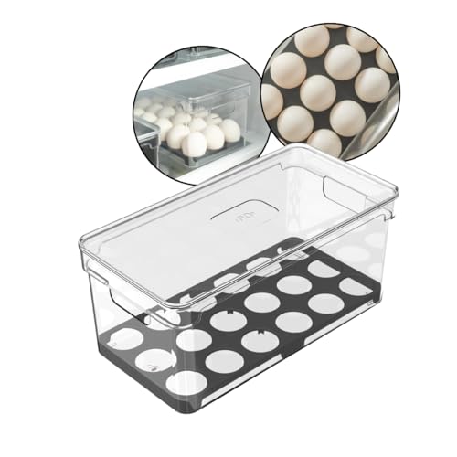 Organizador de Ovos Clear Fresh com 36 Un | Porta Ovos com Tampa e Alças Laterais | Geladeira, Cozin