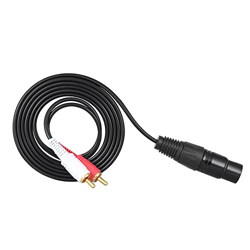 1.5m / 5ft Stereo o Splitter patch Y cabo Cord 1 XLR Female to 2 RCA Male plug