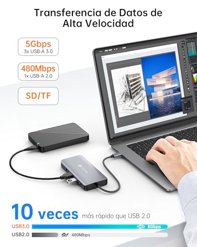 Docking Station USB C, NOVOO 11 en 1 Hub USB C, Triplo Display con 2 HDMI 4K@60 Hz, DP 8K@120Hz, RJ45 Ethernet, 4 Puertos USB, 100W PD, Tarjeta SD/TF y Adaptador para MacBook/DELL/HP/Surface/Lenovo - imagen 3
