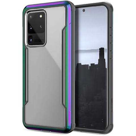 X-Doria Raptic Shield, Samsung Galaxy S20 Ultra (Formerly Shield) - Military Grade Drop Tested, Anodized Aluminum, TPU, and Polycarbonate Protective Case, Samsung Galaxy S20 Ultra, Iridescent Cover