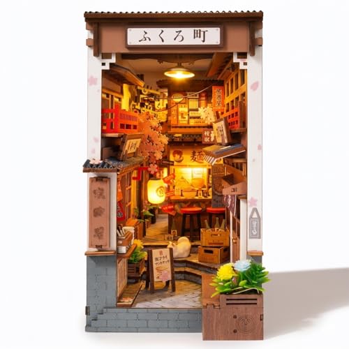 Rolife 3-4 hrs Beginner Friendly Book Nook, Sakura Wine Alley with Infinity Mirror Depth, 3D Wooden...