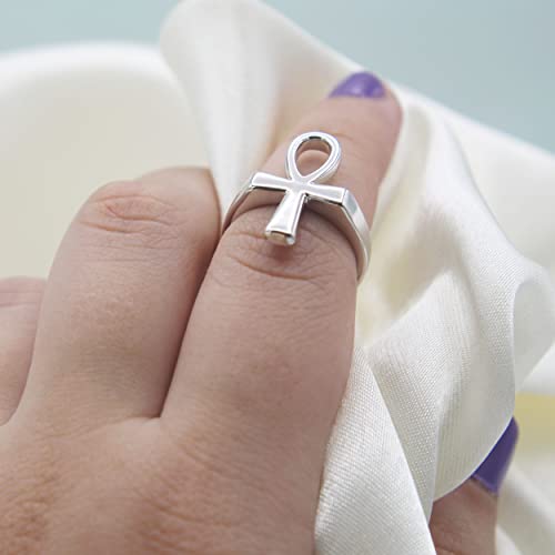 Egyptian Ankh Cross Eternity Ring in 925 Sterling Silver4