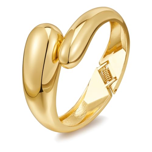 LILIE&WHITE Armreif Damen-Armband – Eleganter goldener Armreif mit Scharnier, zeitloses Design, hochwertiges Accessoire für besondere Anlässe und Alltag