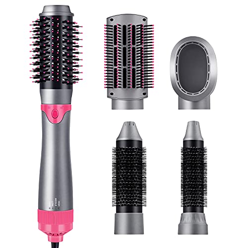 Professional Hair Dryer Brushes Set, 5 in 1 Hot Air Dryer Brush Set with Detachable Hair Brush Comb,One-Step Hot Hair Dryer for Straightening Curling Drying Combing Scalp Massage Styling