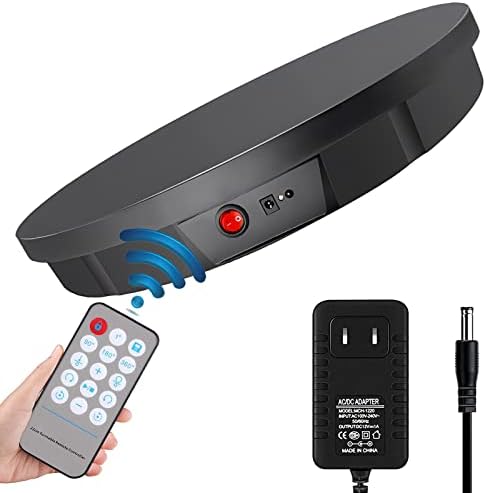 Electric Remote Control Rotating Turntable, Display Rotating Display Stand Photography Product Display Motorized Turntable Display Table for 360 Degree Product Photography Turntable