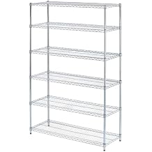 Alera ALE Commercial Wire Shelving, Six-Shelf, 48w x 18d x 72h, Silver
