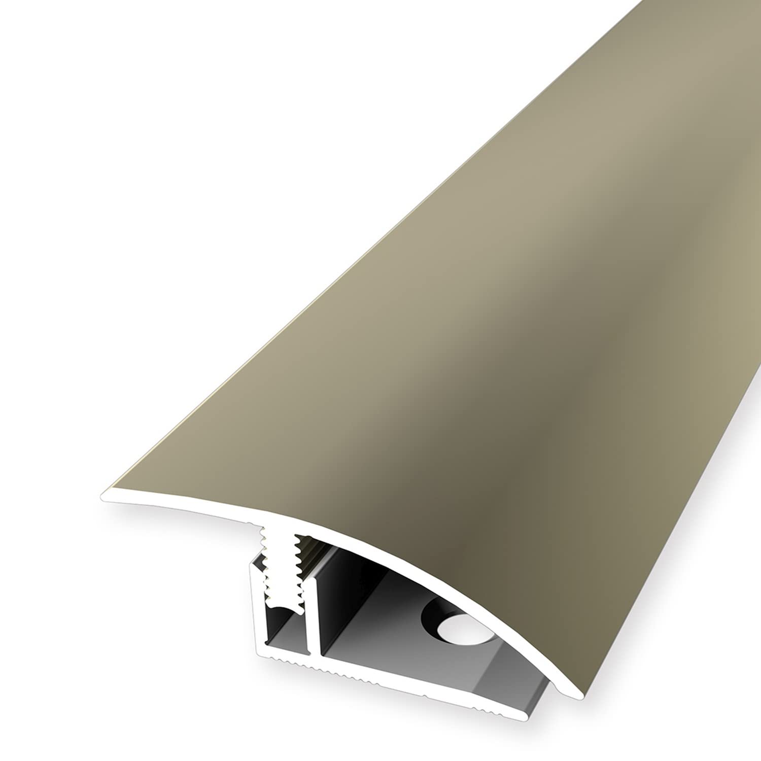 PROVISTON | Übergangsprofil | Laminatausgleich | Breite: 39 mm | Höhenausgleich: 7-12 mm | Länge: 2000 mm | Aluminiumprofil | Sand | 1 Stück
