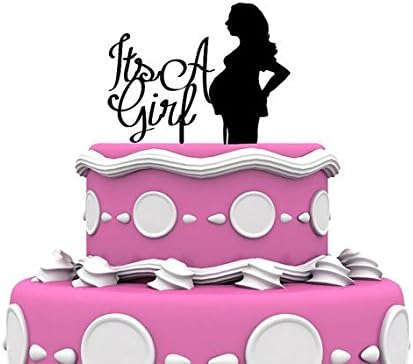 Forbes FavorsIt's a Girl Pregnant Mom to Be Cake Topper Expecting Mom (Black)