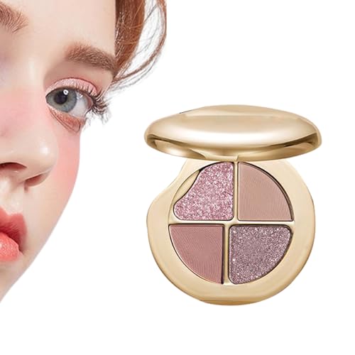 Nbbwwu Paleta de Maquillaje de Sombras de Ojos,Maquillaje Paleta 4 en 1 | Iluminador y Rubor de Efecto Brillante y Larga Duración para Mujeres de Todas las Edades Uso Diario y Viaje