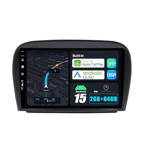 Autoradio tactile Mercedes SL R230 avec caméra arrière pour remplacer l'ancien GPS