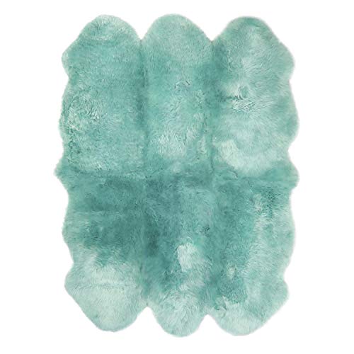 ムートンラグ 天然 オーストラリア産 長毛 6匹物 ラグ ミント 140×180cm 洗える 日本製 NF006MG