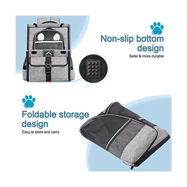 GoHimal-Pet-Carrier-Backpack-for-Dogs-and-CatsPuppiesVentilated-Design-Breathable-Dog-Carrier-BackpackCat-Bag-for-Hiking-Travel-Camping-Outdoor-UseGray GoHimal Pet Carrier Backpack - Ventilated Design Breathable Dog Carrier Backpack