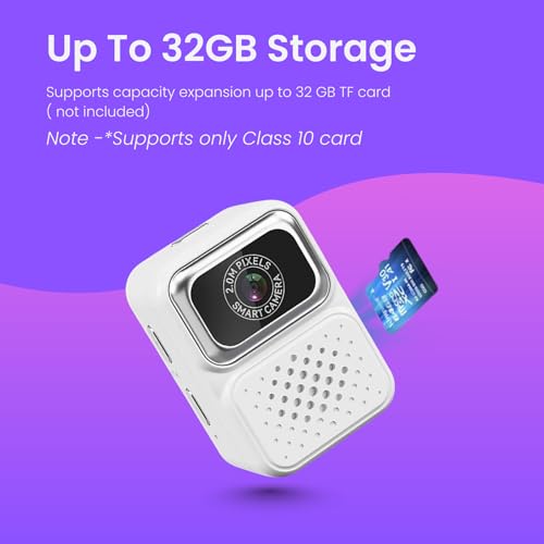 Image of FETACA Tiny Mini Camera with Filter Modes, HD Video, Flashlight & Keychain | Portable Cute Vlogging Camera for Travel, Gifts & Fun (Cool White)