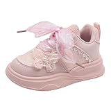 Generisch 2026 Zapatillas brillantes con lazo para niñas pequeñas – elegantes zapatos de uso diario con diseño brillante ajuste cómodo para jugar, Rosa., 22.5 EU