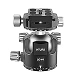 HTURS Low Profile Tripod Ball Head All Metal CNC Double Panoramic Tripod Camera Ball Head Mount with 1/4' Quick Release Plate for Tripod, DSLR, Monopod, Slider, Camcorder, Max Load 44.09lbs/20kg
