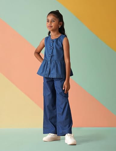 Image of Amazon Brand - Symbol Girl's Lightweight Denim Loose Pants