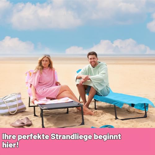 Brentfords Strandtuch mit Tasche für Sonnenliege Rosa, Mikrofaser Handtuch 75 x 215cm – Ansicht 4