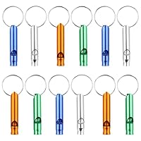 12 Stück Trillerpfeife mit Schlüsselanhänger,Laut Notfall Signalpfeife,Aluminium Trillerpfeife Sportpfeife,Notfallpfeife,Outdoor Survival Signalpfeife, für Outdoor-Sport,Camping,Wandern,4 Farben