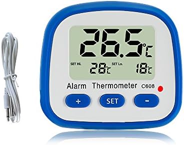 Dual Channel Fridge Freezer Alarm Thermometer | Max/Min Memory, Programmable Limits, LED & Buzzer Alert